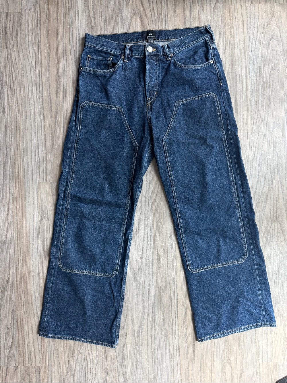 H&M Men's Blue Relaxed Carpenter Denim Jeans